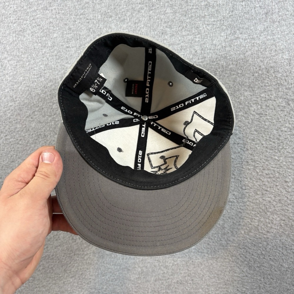 DC Shoes Hat Cap 210 Fitted Flexfit Grey Big Logo Skater Y2K S/M 6 7/8-7 1/4 - Picture 7 of 10